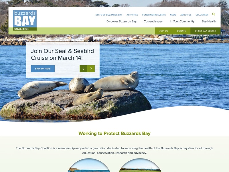 Buzzards Bay Coalition website screenshot